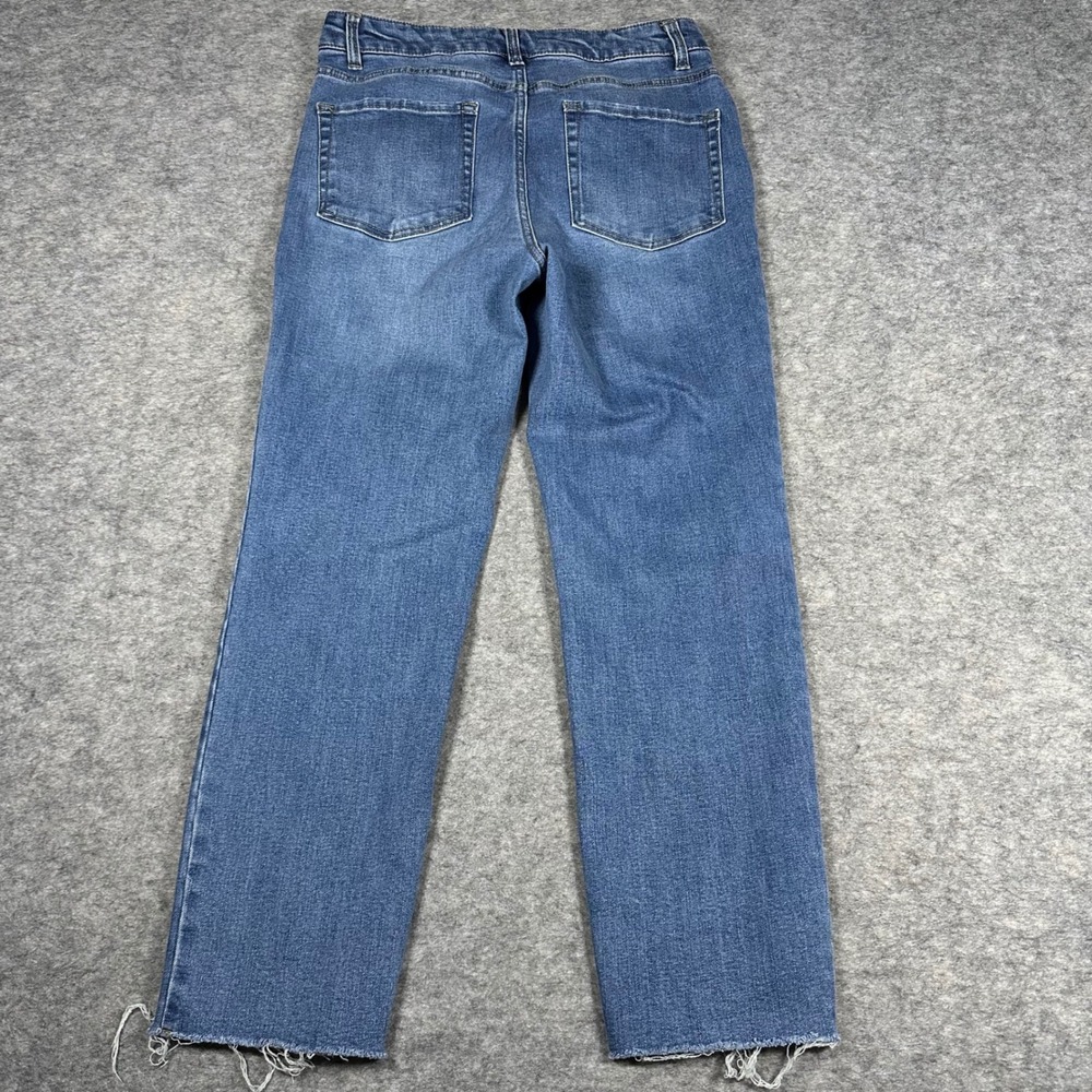 OAT New York Womens Blue Straight Leg Raw Hem Jeans 10/30 - Picture 4 of 7